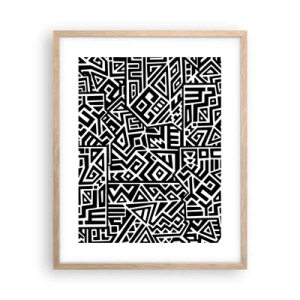 Plakát v rámu světlý dub - Předkolumbovská kompozice - 40x50 cm