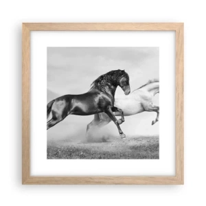 Plakát v rámu světlý dub - Andělé a démoni - 30x30 cm