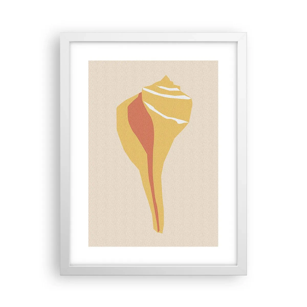 Plakát v bílém rámu - Organická abstrakce – růst - 30x40 cm