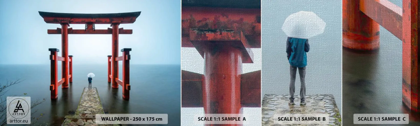 Vzor Fototapety Premium Canvas - Japonské zamyšlení - Asie, Chrám Hakone, Japonsko - 100x30 cm