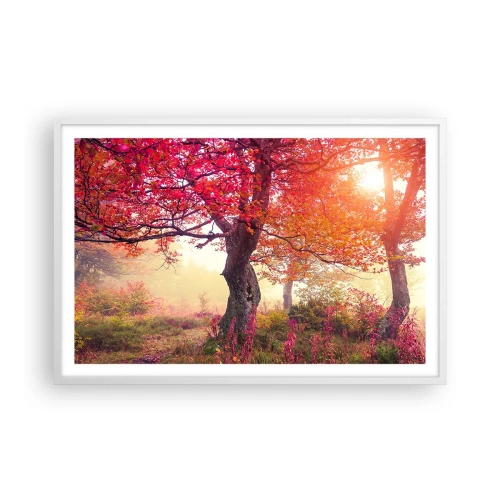 Plakát v bílém rámu - Šílenství rozkvětu - 91x61 cm