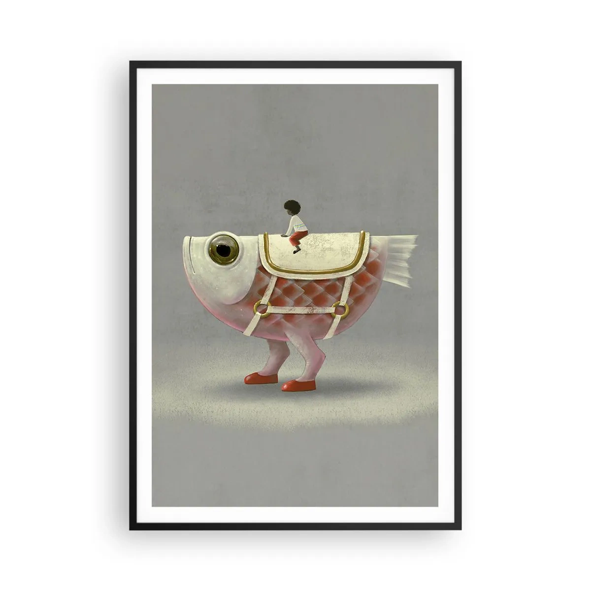 Plakát v černém rámu - Rybí jezdec - 70x100 cm