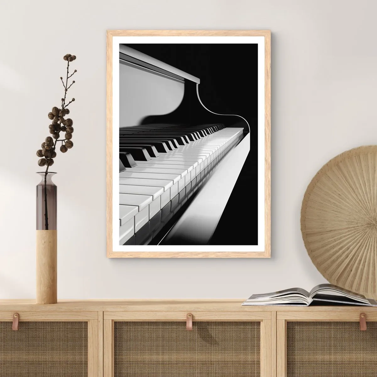 Plakát v rámu světlý dub - Harmonie tvarů a barev - 50x70 cm