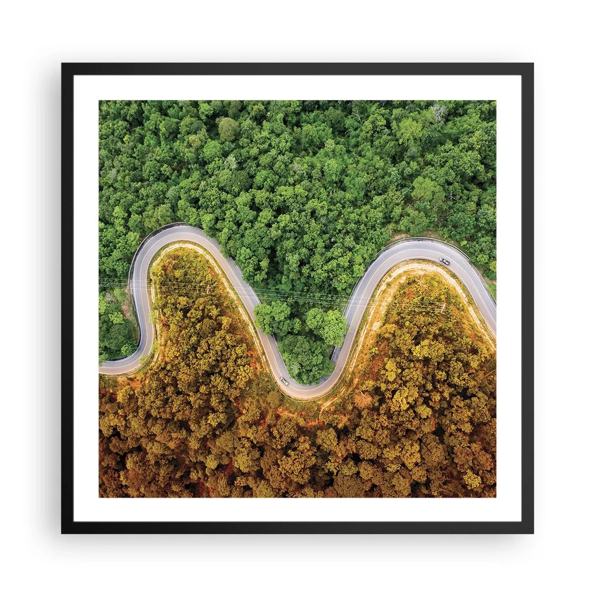 Plakát v černém rámu - Hranice a průlomy - 60x60 cm