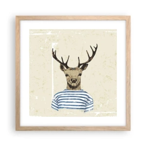 Plakát v rámu světlý dub - Protože mám rád pruhované košile! - 40x40 cm