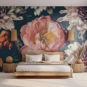 Fototapeta Premium Canvas - S barokním přepychem - Květiny, Pivoňka, Kytice květin - 250x175 cm