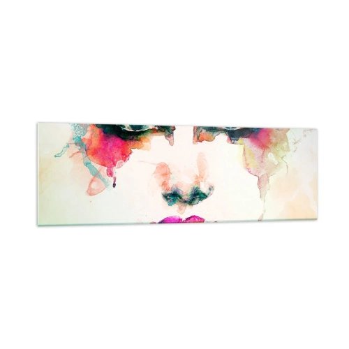 Obraz na skle - Portrét malovaný duhou - 160x50 cm