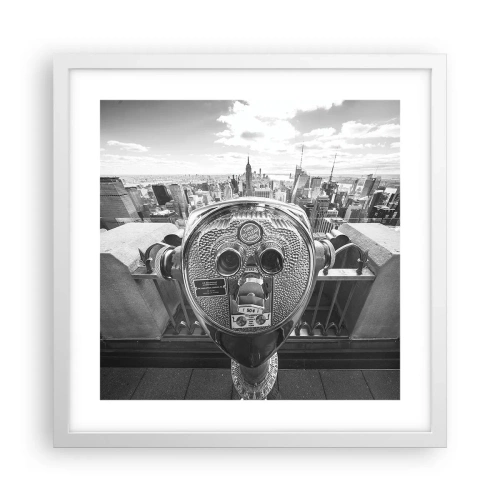 Plakát v bílém rámu - Město nad městy - 40x40 cm