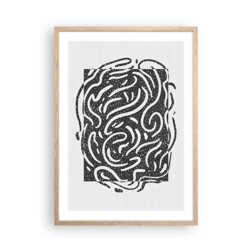 Plakát v rámu světlý dub - Abstrakce: tanec radosti - 50x70 cm