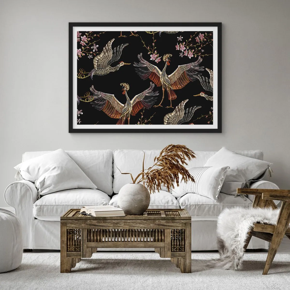 Plakát v černém rámu - Pohádkový pták - 70x50 cm