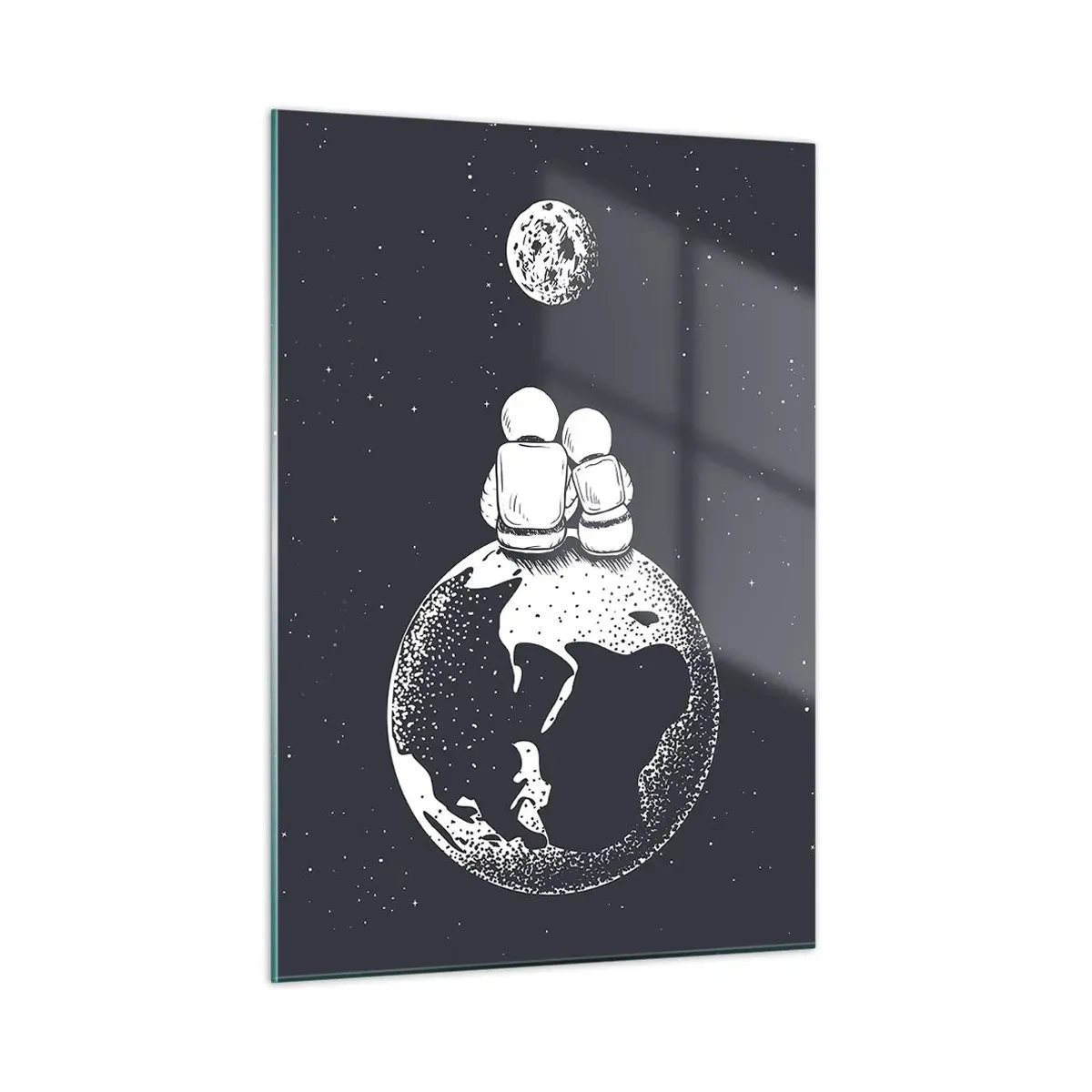 Obraz na skle - Vesmírná love story - 50x70 cm