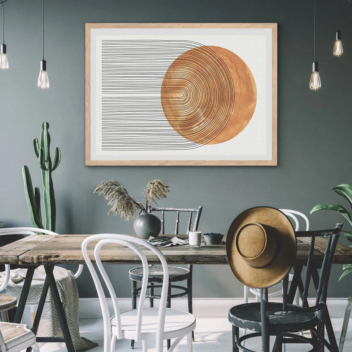 Plakát v rámu světlý dub - Slunečná kompozice - 91x61 cm