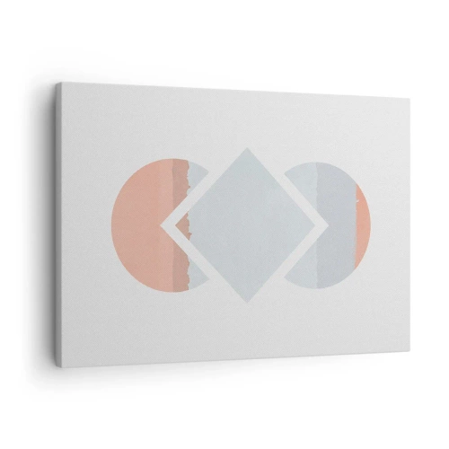 Obraz na plátně - Minimalistický obraz s geometrickými tvary - 70x50cm - Situace je jasná - Moderní nástěnná dekorace do obývacího pokoje a ložnice ARTTOR