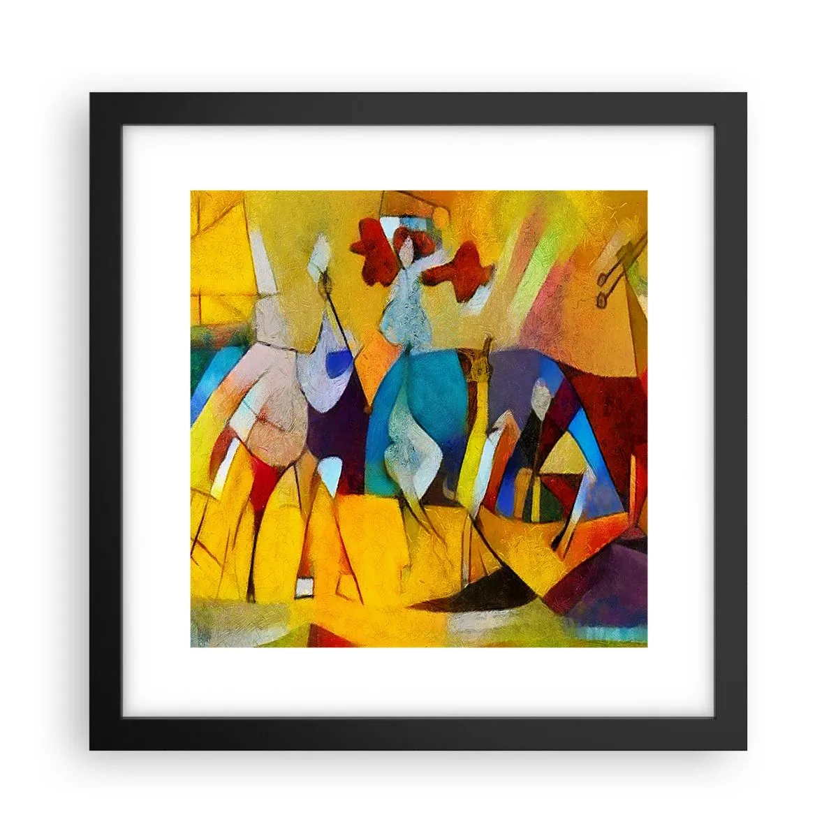 Plakát v černém rámu - Slunce - život - radost - 30x30 cm