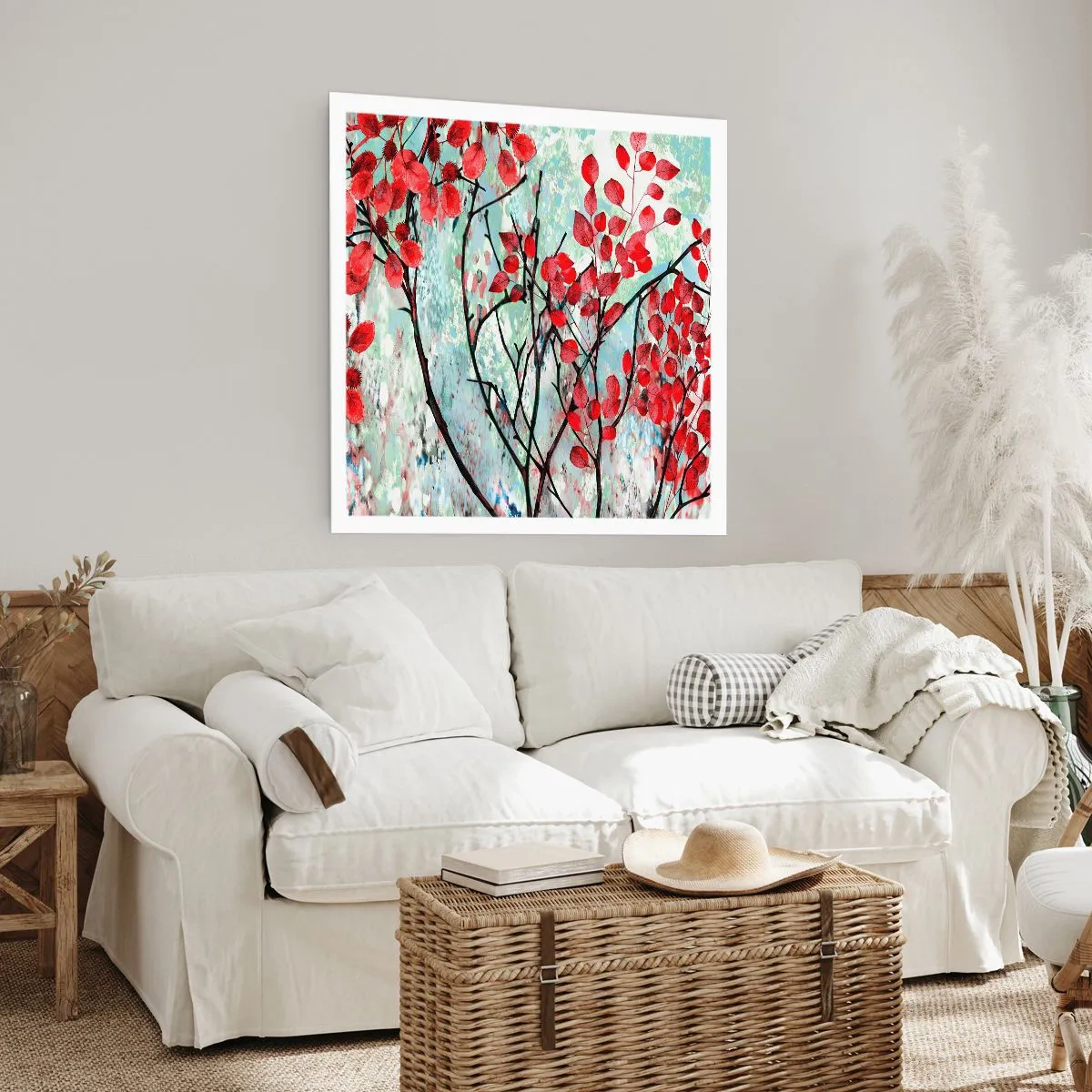 Plakát - Strom v šarlatové - 60x60 cm