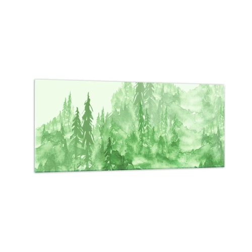 Obraz na skle - Rozmazaný zelenou mlhou - 120x50 cm
