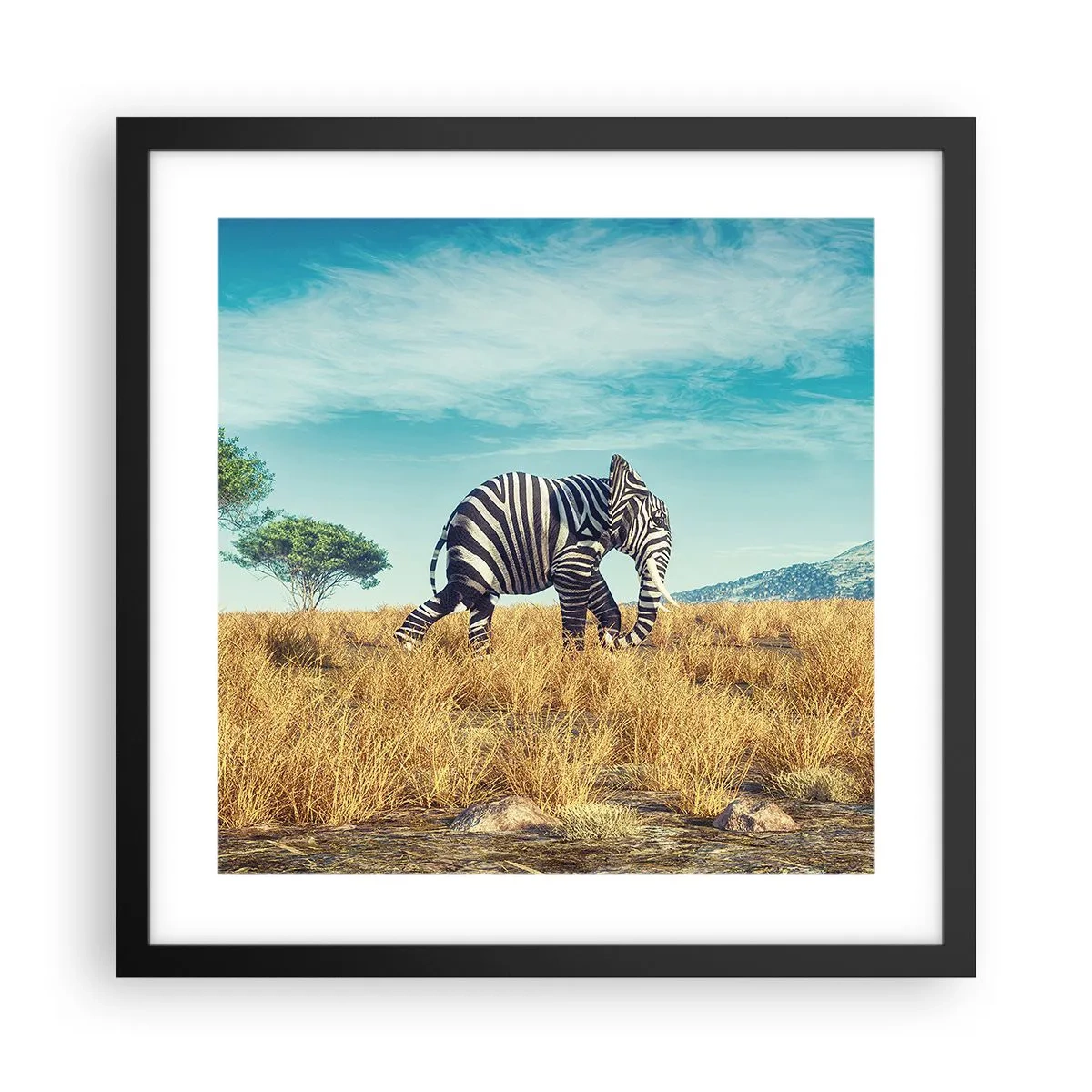 Plakát v černém rámu - Šedá už není v módě - 40x40 cm