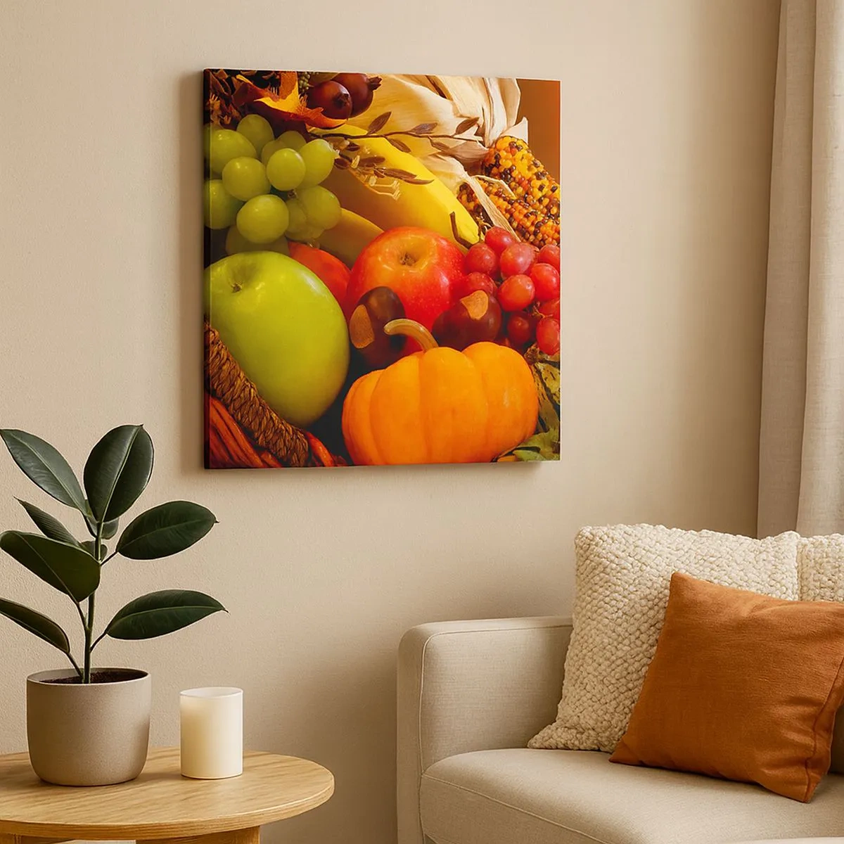 Obraz na plátně - Košík úrody - 30x30 cm