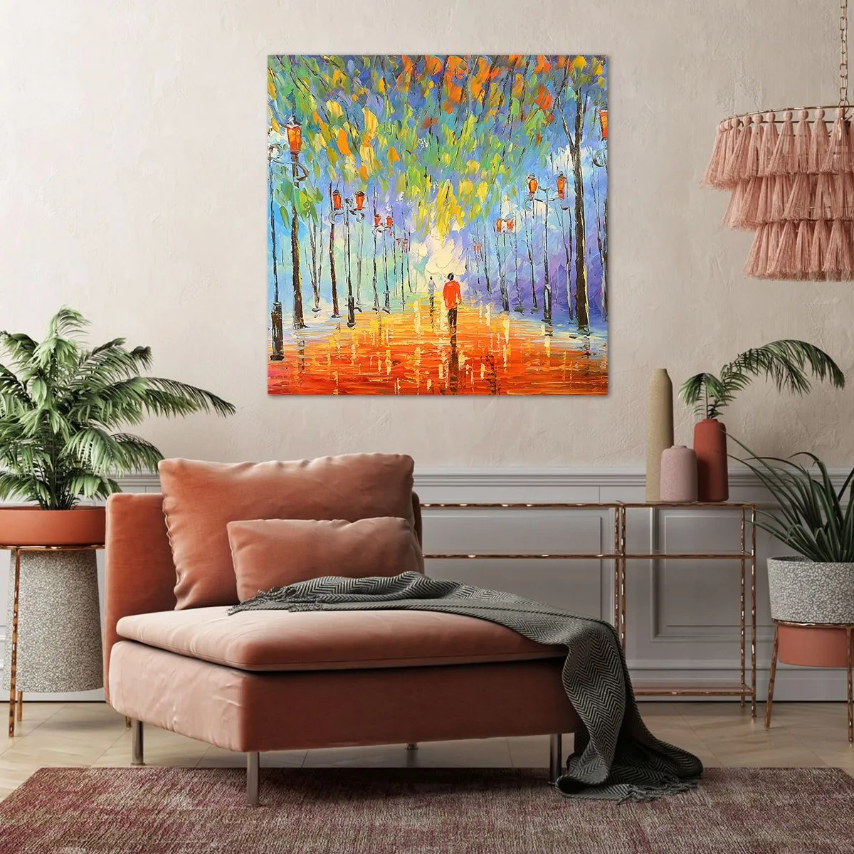 Obraz na plátně - Noční píseň deště - 70x70 cm