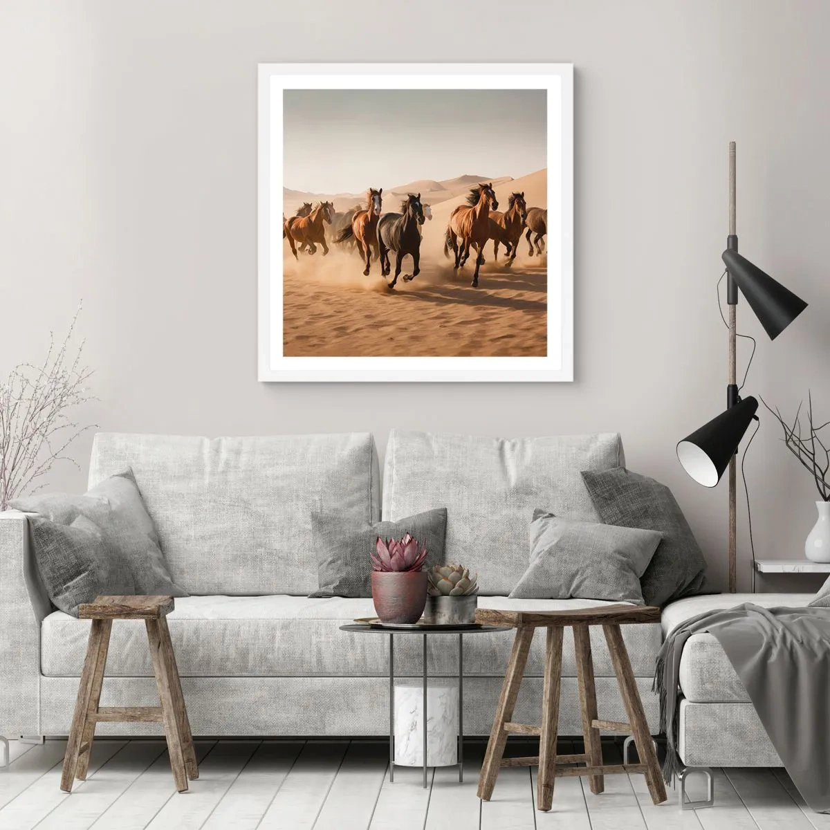 Plakát v bílém rámu - Volné jako vítr - 60x60 cm