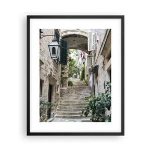 Plakát v černém rámu - Okouzlující ulička - 40x50 cm