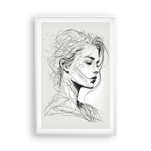 Plakát v bílém rámu - Portrét v zamyšlení - 61x91 cm