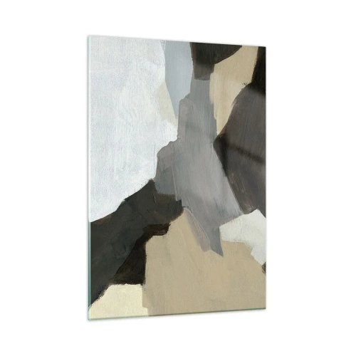Obraz na skle - Abstrakce: křižovatka šedi - 50x70 cm