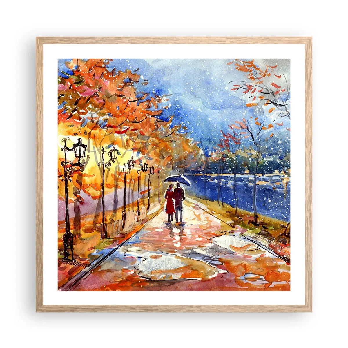 Plakát v rámu světlý dub - Společně k hranici času - 60x60 cm