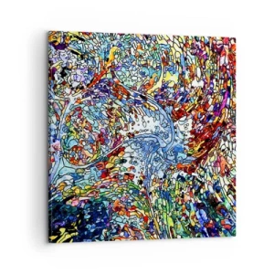 Obraz na plátně - Vitráž s kapkami - 60x60 cm
