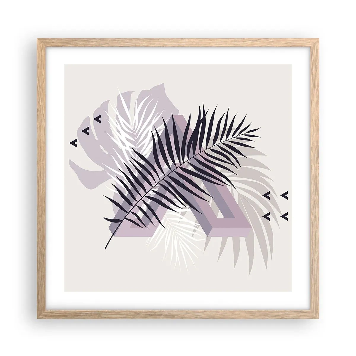 Plakát v rámu světlý dub - Stín stínu - 50x50 cm