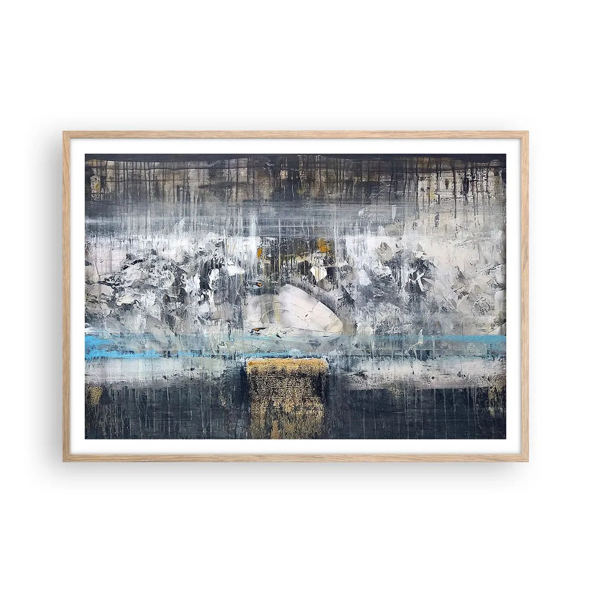 Plakát v rámu světlý dub - Jako na ledě, tak i na hroudě - 100x70 cm