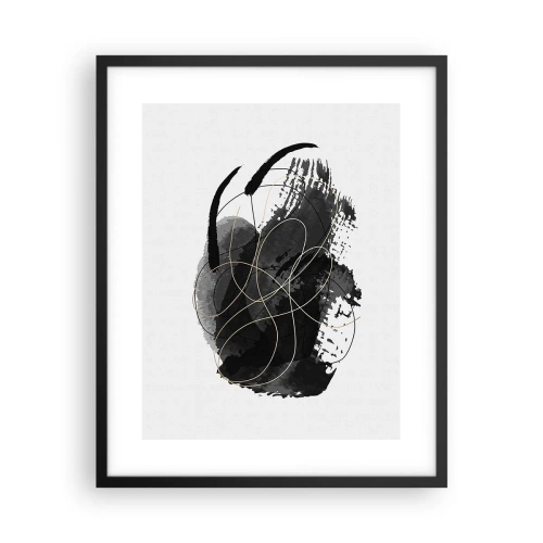 Plakát v černém rámu - Upletené z černé - 40x50 cm