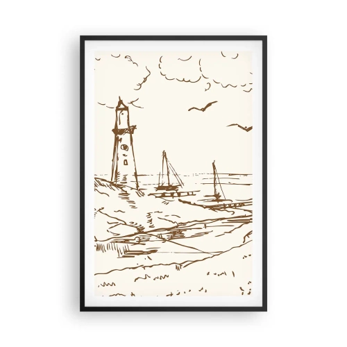 Plakát v černém rámu - Náčrt letních vzpomínek - 61x91 cm