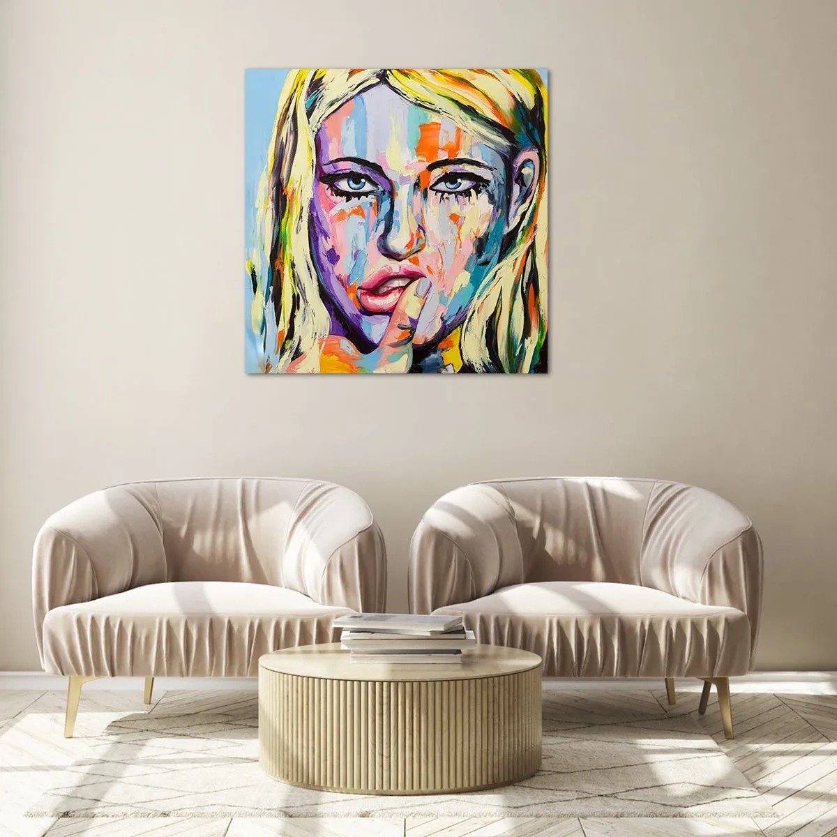 Obraz na skle - Podívej se jí přímo do očí - 60x60 cm