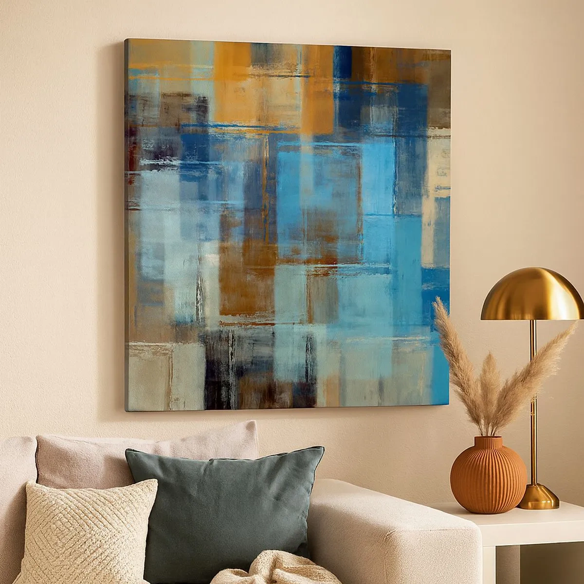 Obraz na plátně - Přes modrý závoj - 30x30 cm