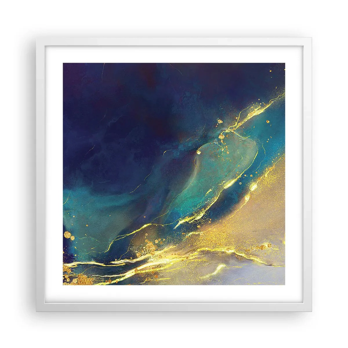 Plakát v bílém rámu - Zlatý močál - 50x50 cm