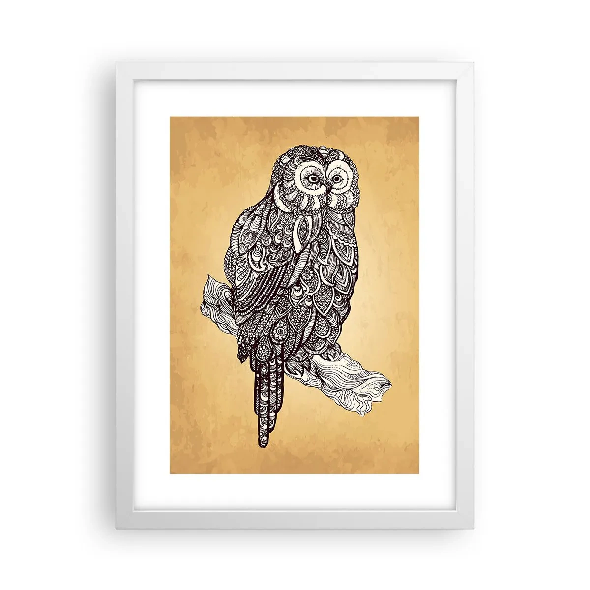 Plakát v bílém rámu - Mistrovské ornamenty moudrosti - 30x40 cm