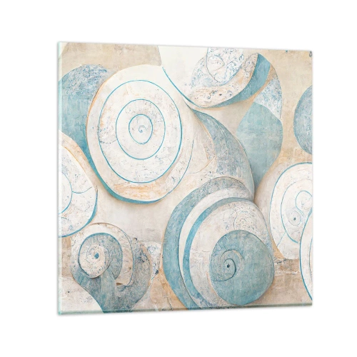 Obraz na skle - Co skrývá mušle? - 50x50 cm