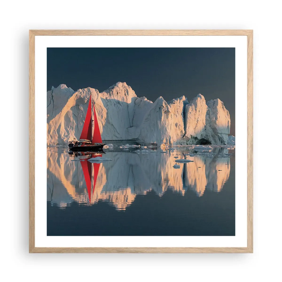 Plakát v rámu světlý dub - Na okraji světa - 60x60 cm