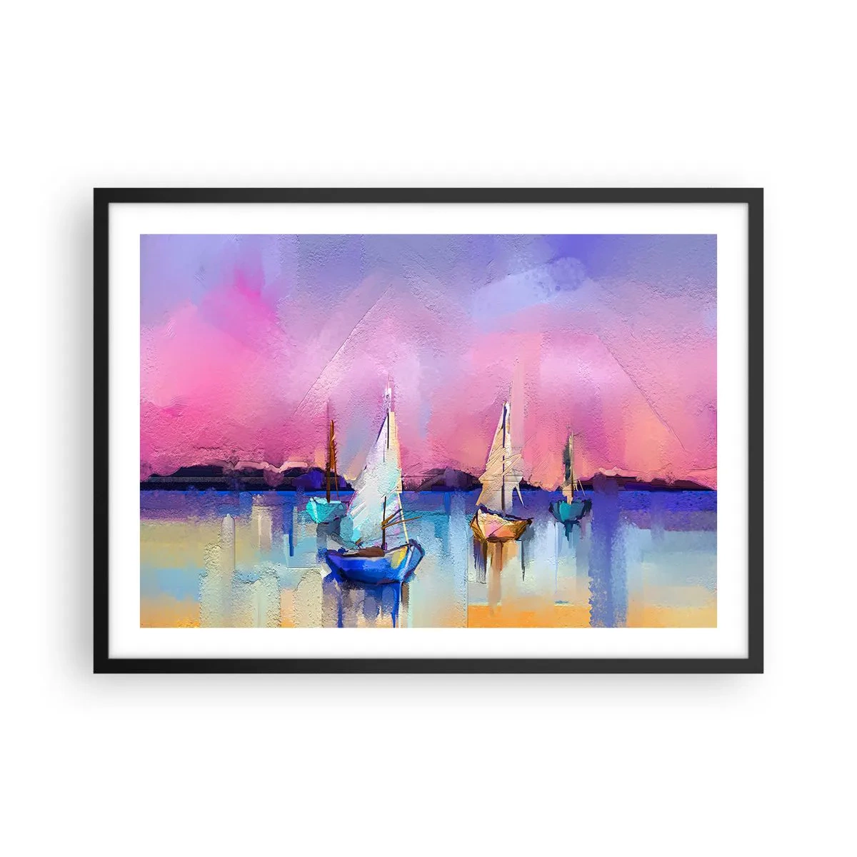 Plakát v černém rámu - Směr: široké vody - 70x50 cm