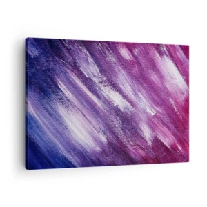 Obraz na plátně - Abstraktní tahy štětcem v odstínech fialové a růžové - 70x50cm - Když fouká sluneční vítr - Moderní nástěnná dekorace do obývacího pokoje a ložnice ARTTOR