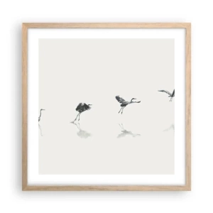 Plakát v rámu světlý dub - Čtyři jednoduché kroky - 50x50 cm