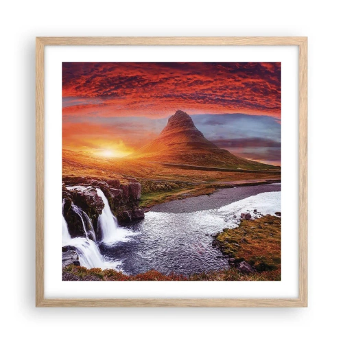 Plakát v rámu světlý dub - Pohled na Středozem - 50x50 cm