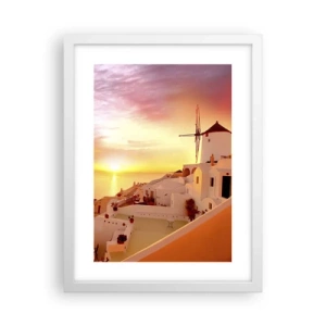 Plakát v bílém rámu - Rozplynout se v bílé a zlaté - 30x40 cm