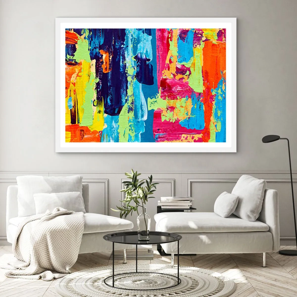 Plakát v bílém rámu - Život je krásný! - 100x70 cm