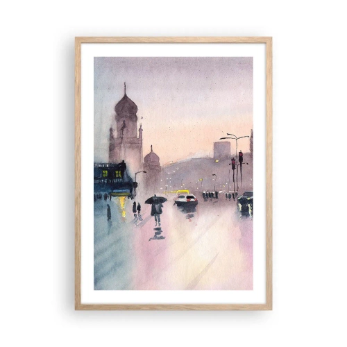 Plakát v rámu světlý dub - V deštivém oparu - 50x70 cm