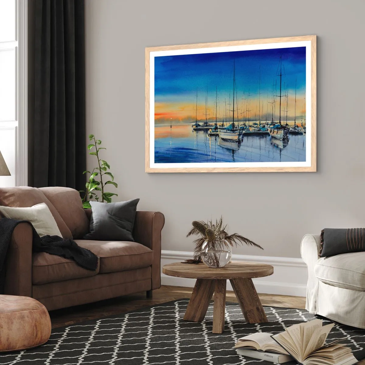 Plakát v rámu světlý dub - Konec dobrého dne - 100x70 cm