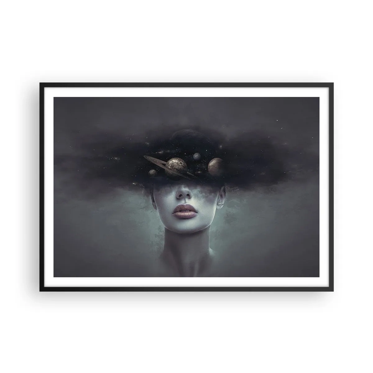 Plakát v černém rámu - A planety… - 100x70 cm