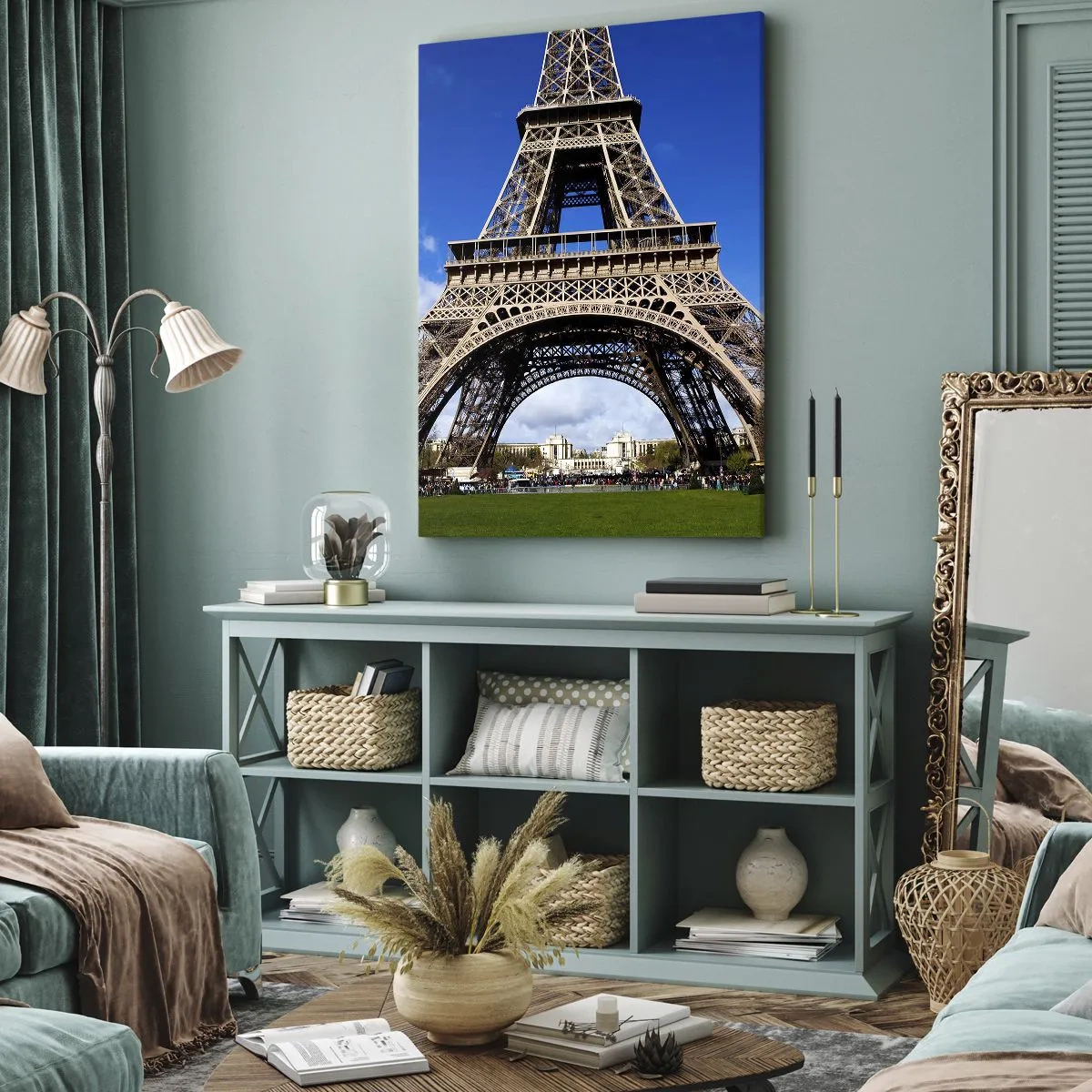 Obraz na plátně - Celá Paříž u jejích nohou - 45x80 cm