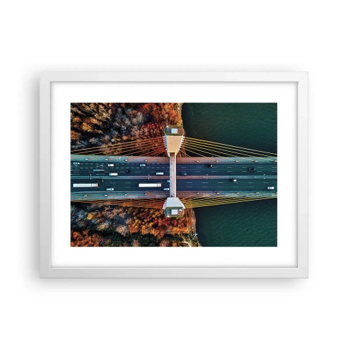 Plakát v bílém rámu - Za vodami, za lesy - 40x30 cm